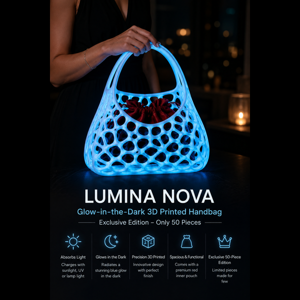 LUMINA NOVA — Glow-in-the-Dark 3D Printed Handbag | Exclusive 50-Piece Edition