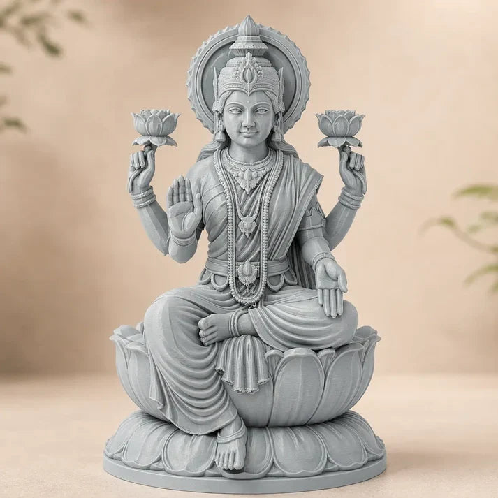 Goddess Lakshmi Sitting Lotus Murti