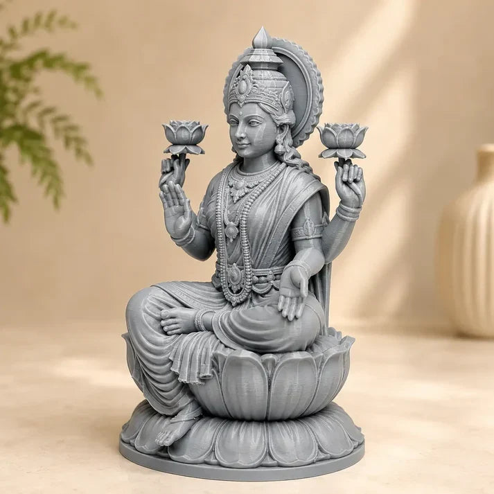 Goddess Lakshmi Sitting Lotus Murti