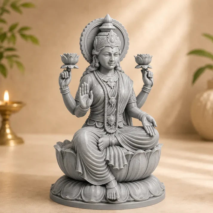 Goddess Lakshmi Sitting Lotus Murti
