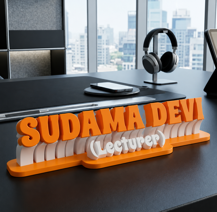 Premium Customised 3D Printed Desk Name Plate